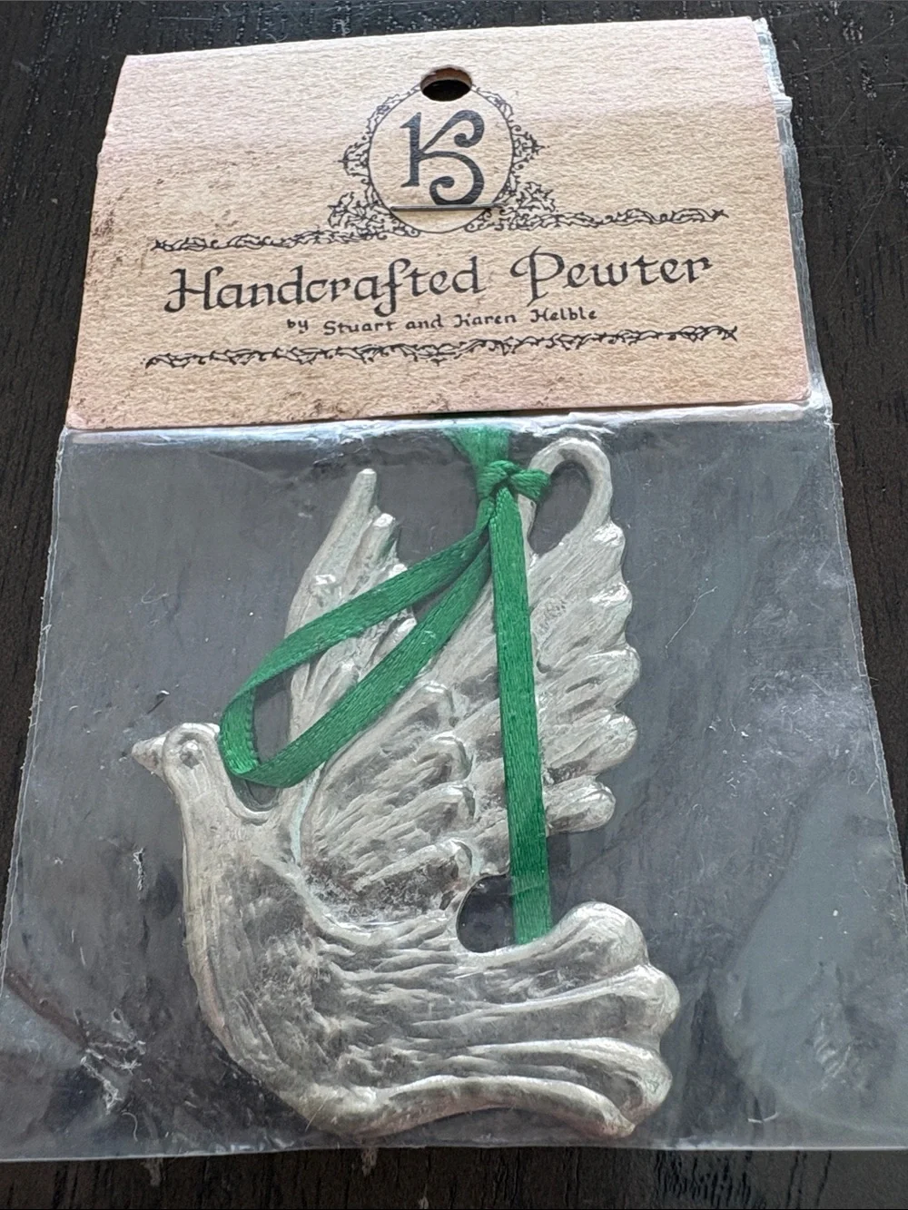 Dove Ornament with Green Ribbon - Home Holiday